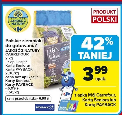 Polskie ziemniaki do gotowania Jakość z Natury promocja w Carrefour Market