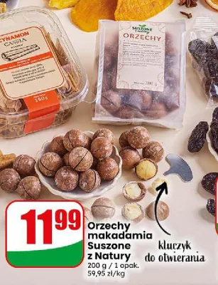 Orzechy makadamia Suszone z Natury kluczyk do otwierania promocja w Dino