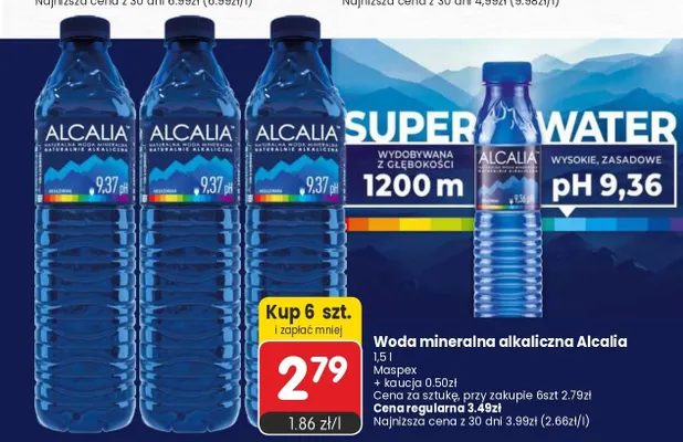 Woda mineralna alkaliczna Alcalia promocja w Market Point