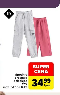 Spodnie dresowe dziecięce TEX promocja w Carrefour