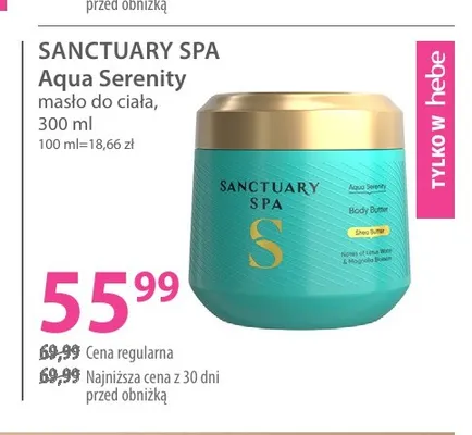 Masło do ciała Sanctuary Spa Aqua Serenity promocja w Hebe
