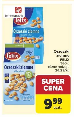 Orzeszki ziemne smażone i solone Felix promocja w Carrefour