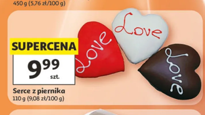 Serce z piernika czerwone promocja w Auchan