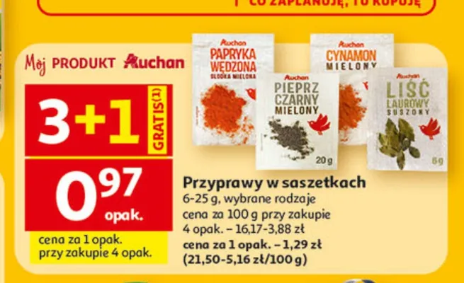 Przyprawy w saszetkach Auchan promocja w Auchan