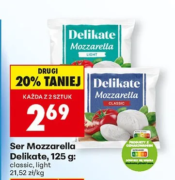 Ser Mozzarella light promocja w Biedronka