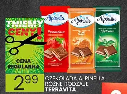 Czekolada alpinella różne rodzaje promocja w Wafelek