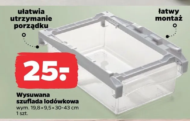 Wysuwana szuflada lodówkowa promocja w Netto