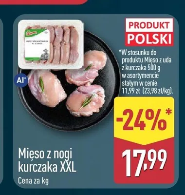 Mięso z nogi kurczaka XXL promocja w Aldi
