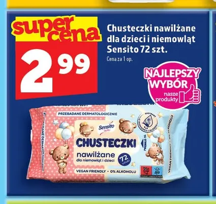 Chusteczki nawilżane dla dzieci i niemowląt Sensito promocja w TOPAZ