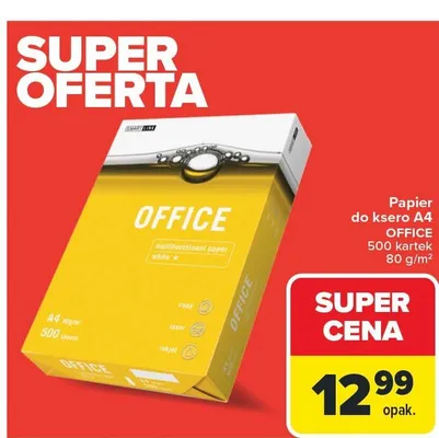 Papier do ksero 500 kartek 80 g/m² promocja w Carrefour
