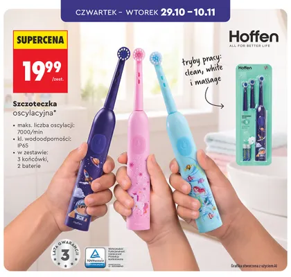 Szczoteczka oscylacyjna Hoffen promocja w Biedronka
