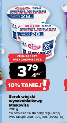 Serek wiejski wysokobiałkowy Mlekovita promocja w Netto