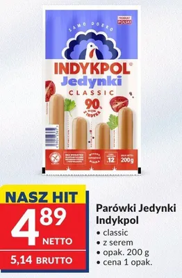 Parówki Jedynki Indykpol classic z serem promocja w Makro