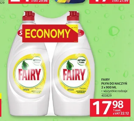 Płyn do naczyń Fairy 2-pak 900ml promocja w Selgros