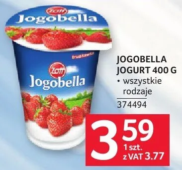 Jogurt Jogobella 400 g wszystkie rodzaje promocja w Selgros