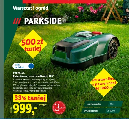 Robot koszący smart z aplikacją PARKSIDE promocja w Lidl