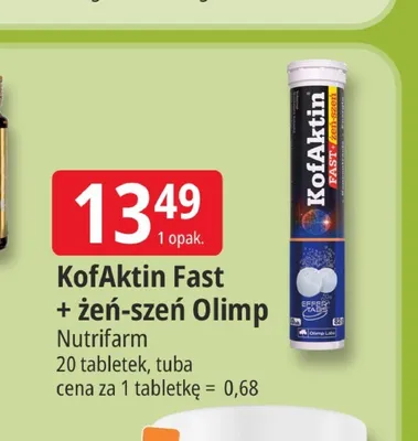 KofAktin Fast + żeń-szeń Olimp Nutrifarm promocja w Leclerc