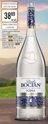 Wódka Biały Bocian 40% promocja w Dino