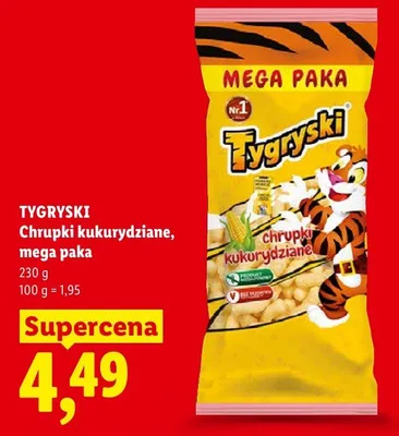 Chrupki kukurydziane Tygryski mega paka promocja w Lidl