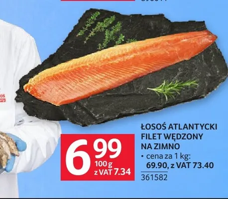 Łosoś atlantycki filet wędzony na zimno promocja w Selgros