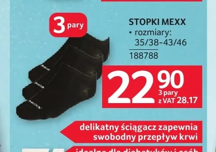 Skarpetki stopki Mexx 3-pak promocja w Selgros