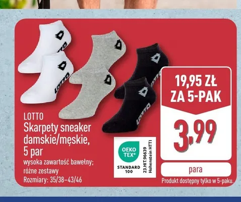 Skarpety sneaker męskie LOTTO 5-pak promocja w Aldi