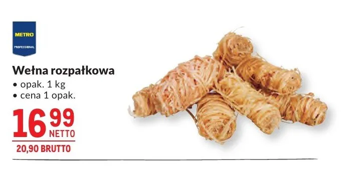 Wełna rozpałkowa METRO PROFESSIONAL promocja w Makro