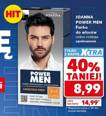 Farba do włosów JOANNA POWER MEN promocja w Kaufland