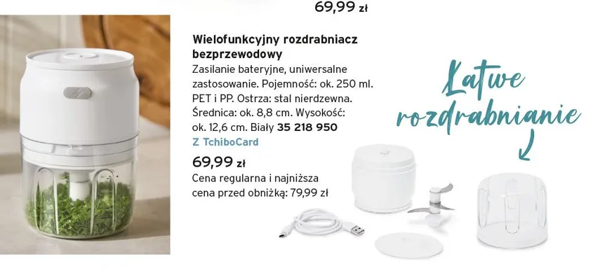Wielofunkcyjny rozdrabniacz bezprzewodowy Tchibo promocja w Tchibo