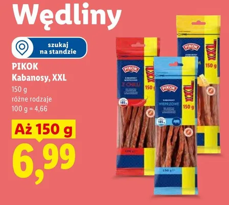 Kabanosy drobiowe Pikok XXL promocja w Lidl