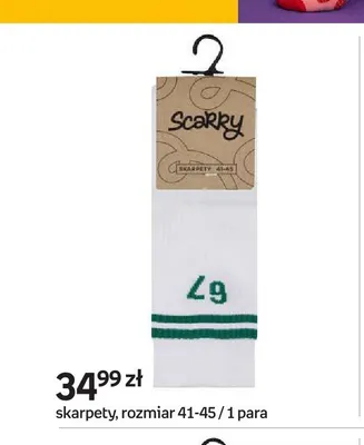 Skarpety Scarry białe z zielonymi paskami promocja w Empik