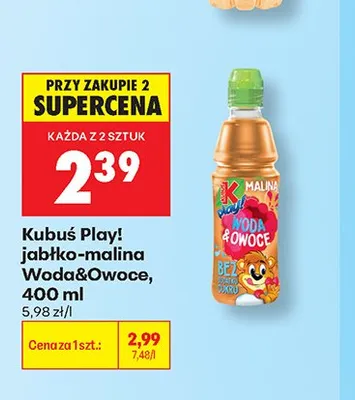 Kubus Play! jabłko-malina Woda&Owoce promocja w Biedronka