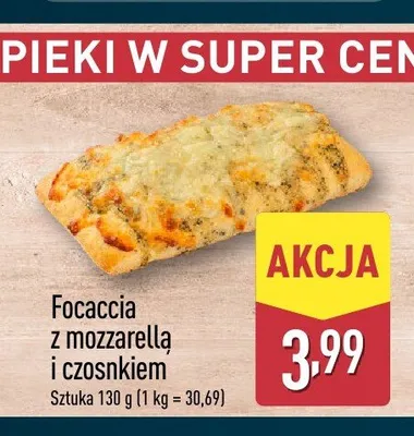 Focaccia z mozzarellą i czosnkiem Aldi promocja w Aldi