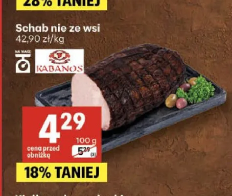 Schab nie ze wsi Kabanos promocja w Delikatesy Centrum