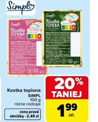 Kostka topiona z szczypiorkiem i cebulą Simpl promocja w Carrefour Market