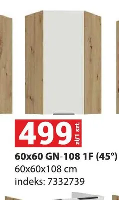 Szafka kuchenna Aria 60x60 GN-108 1F (45°) promocja w Merkury Market