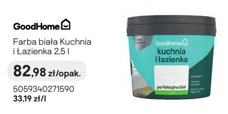 Farba biała GoodHome Kuchnia i Łazienka promocja w Castorama
