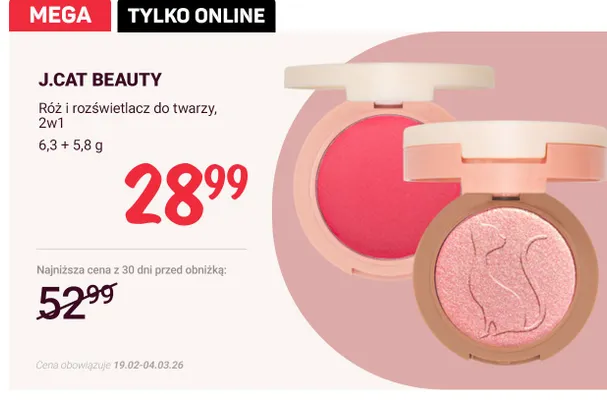 Róż i rozświetlacz do twarzy, 2w1 promocja w Rossmann