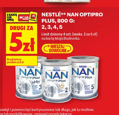 Mleko modyfikowane Nestlé Nan Optipro Plus 2 promocja w Biedronka