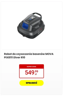 Robot do czyszczenia basenów MOVA Diver R10 promocja w Media Expert