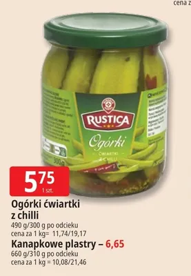 Ogórki kanapkowe plastry Rustica promocja w Leclerc