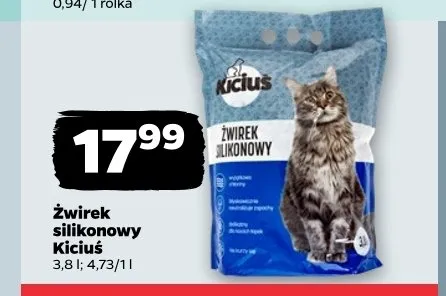 Żwirek silikonowy Kiciuś promocja w Netto