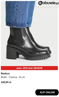 Botki czarny 8 cm Badura promocja w eobuwie.pl