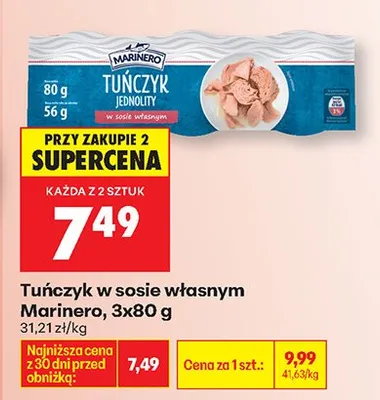 Tuńczyk w sosie własnym Marinero promocja w Biedronka
