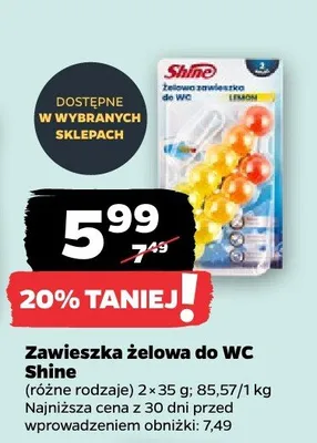 Zawieszka żelowa do WC Shine różne rodzaje promocja w Netto