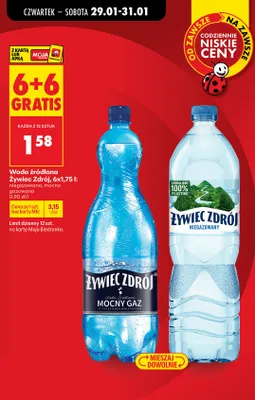 Woda źródlana Żywiec Zdrój mocny gaz 1,75l promocja w Biedronka