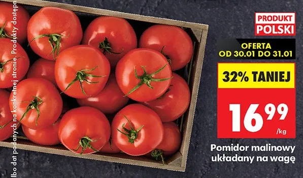 Pomidor malinowy układany na wagę promocja w Biedronka