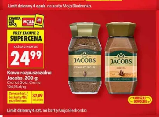 Kawa rozpuszczalna Jacobs Crema promocja w Biedronka