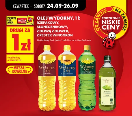 Olej słonecznikowy Wyborny promocja w Biedronka