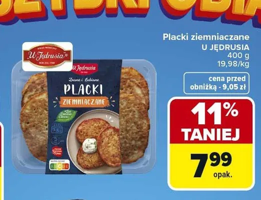 Placki ziemniaczane U Jędrusia promocja w Carrefour